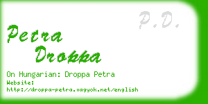 petra droppa business card